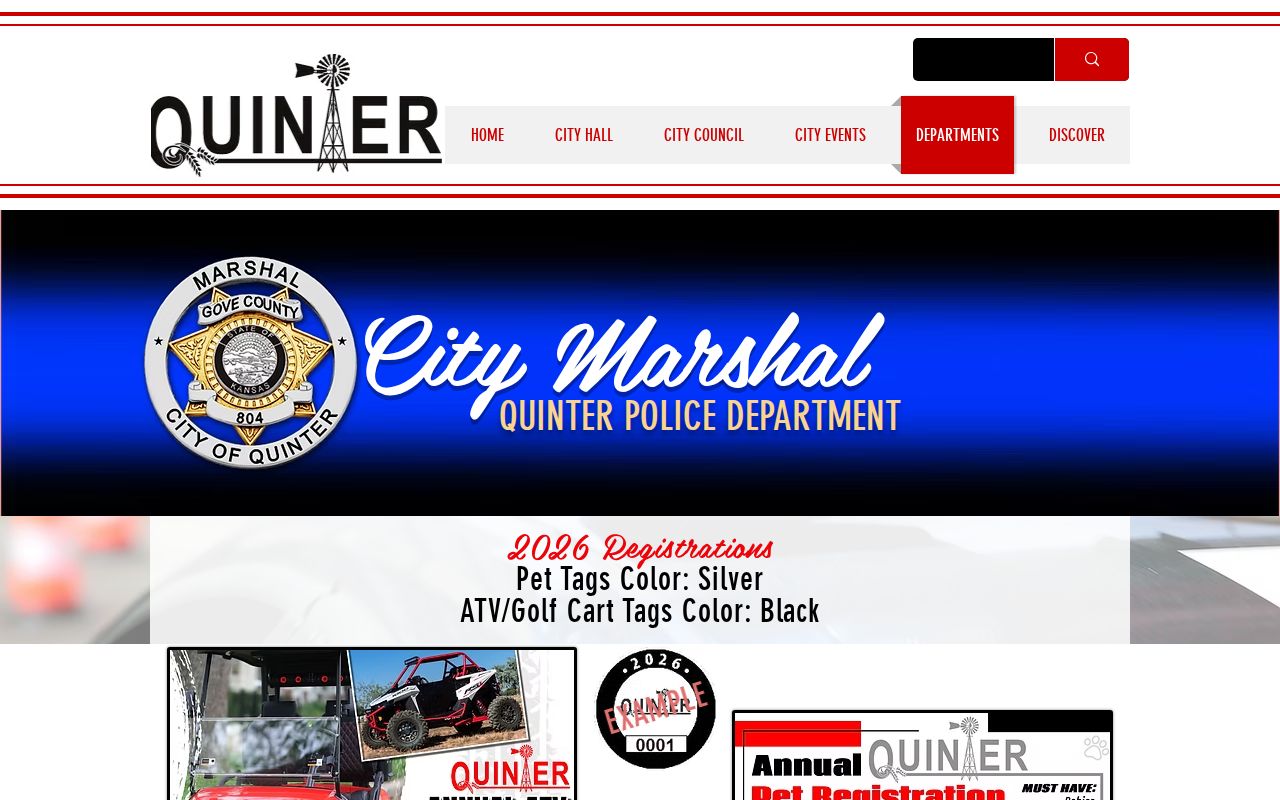 Quinter police contact page for Gove County arrest records